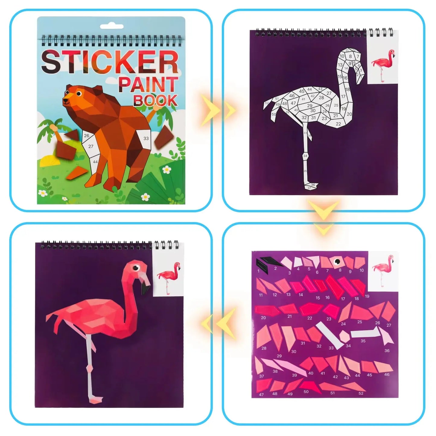 1PCS Sticker Book Crafts for Kids Ages 4-8, Sticker by Number for Brain Games,Gifts,Travel Toy