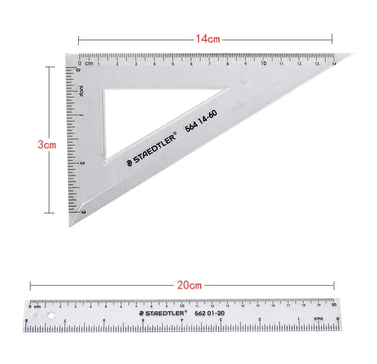 Student Ruler Set with Straightedge, Triangle, Protractor
