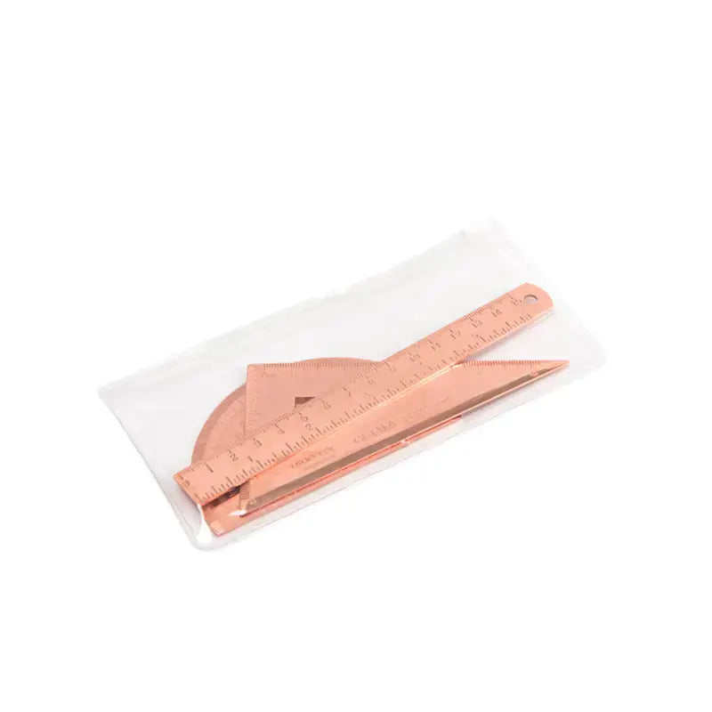Metallic Brushed Office Ruler Set with Triangle Ruler