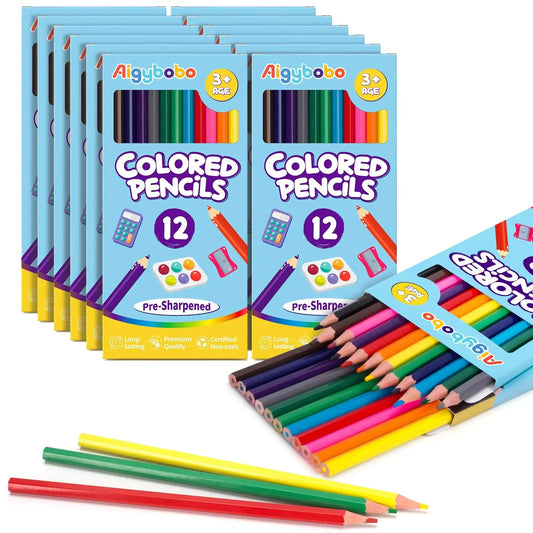 144 Pre-Sharpened Colored Pencils - Perfect Bulk Pack for Kids & Teachers