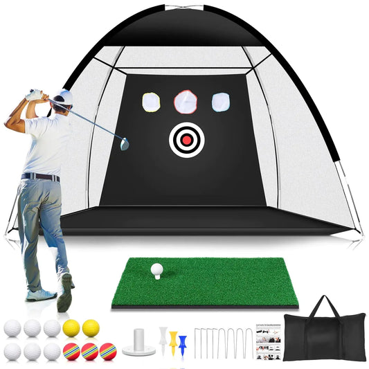 10x7ft Golf Practice Net & Mat – Backyard Driving, Chipping, Indoor/Outdoor