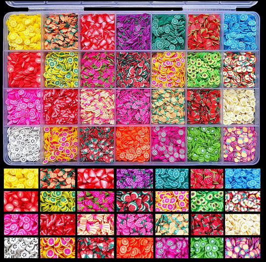 EHOPE Fruit Polymer Clay Slices – 17,500 Pcs, 28 Styles